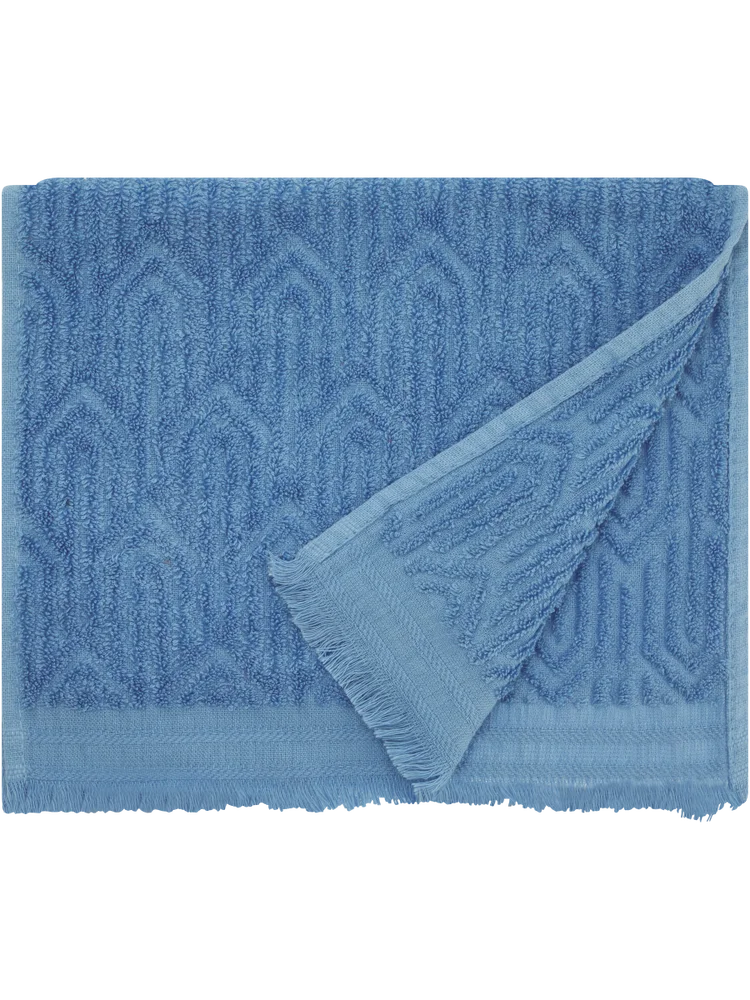 Ultra Marine Textured Fringe Guest Towel