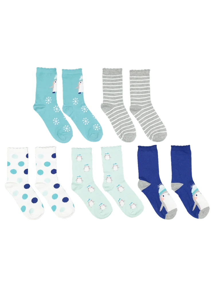 Graphic Crew Socks 5 Pack