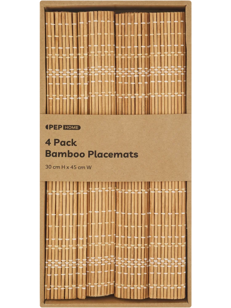 4 Pack Bamboo Placemats