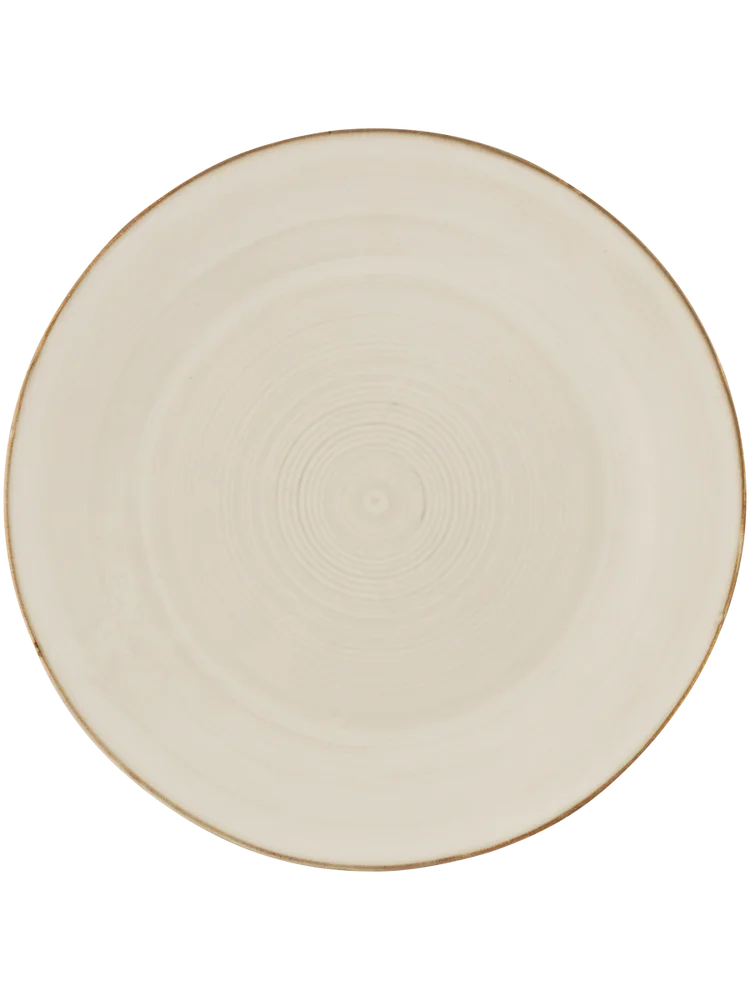 Side Plate With Brown Rim 21cm