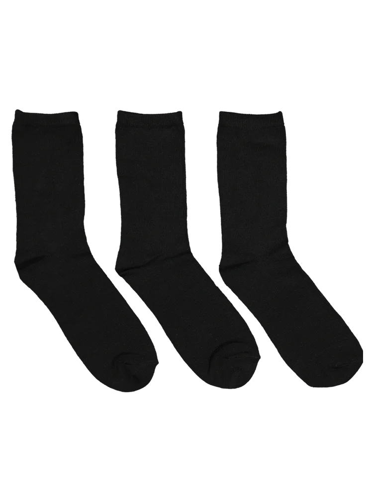 Black Crew Socks 3 Pack