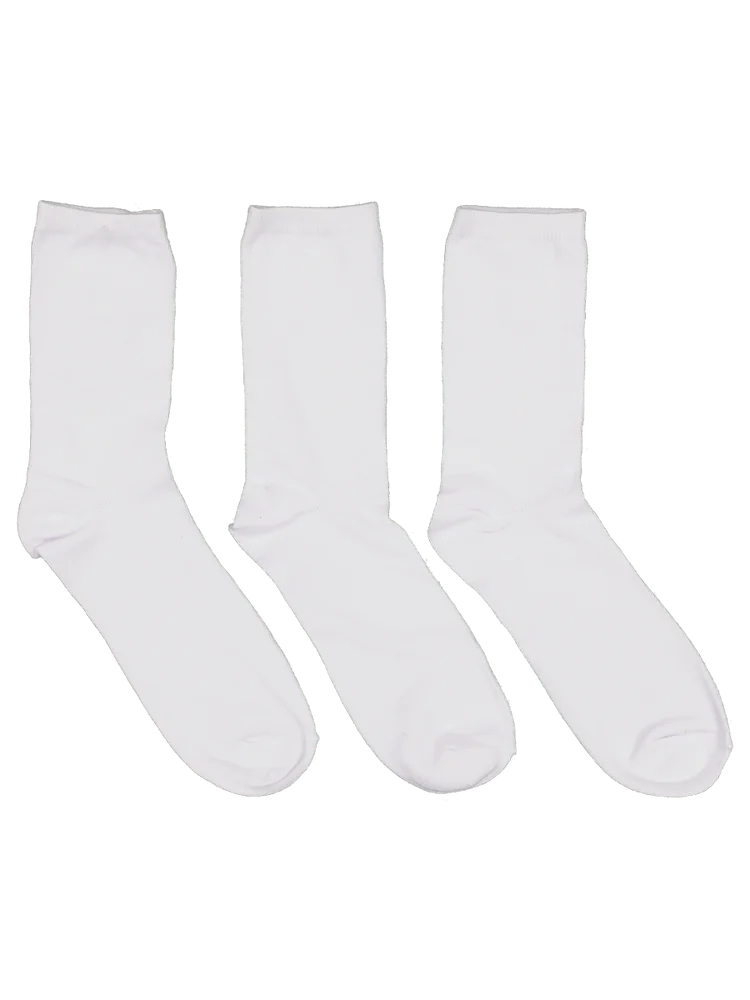White Crew Socks 3 Pack