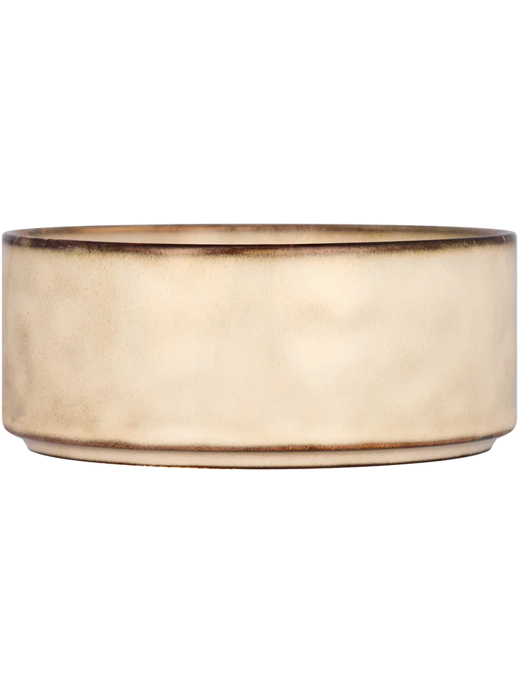 Brown Rimmed Ceramic Bowl 14x6cm