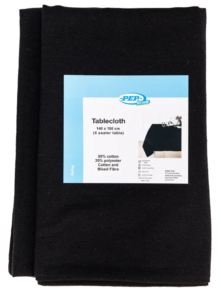 Woven Black Tablecloth