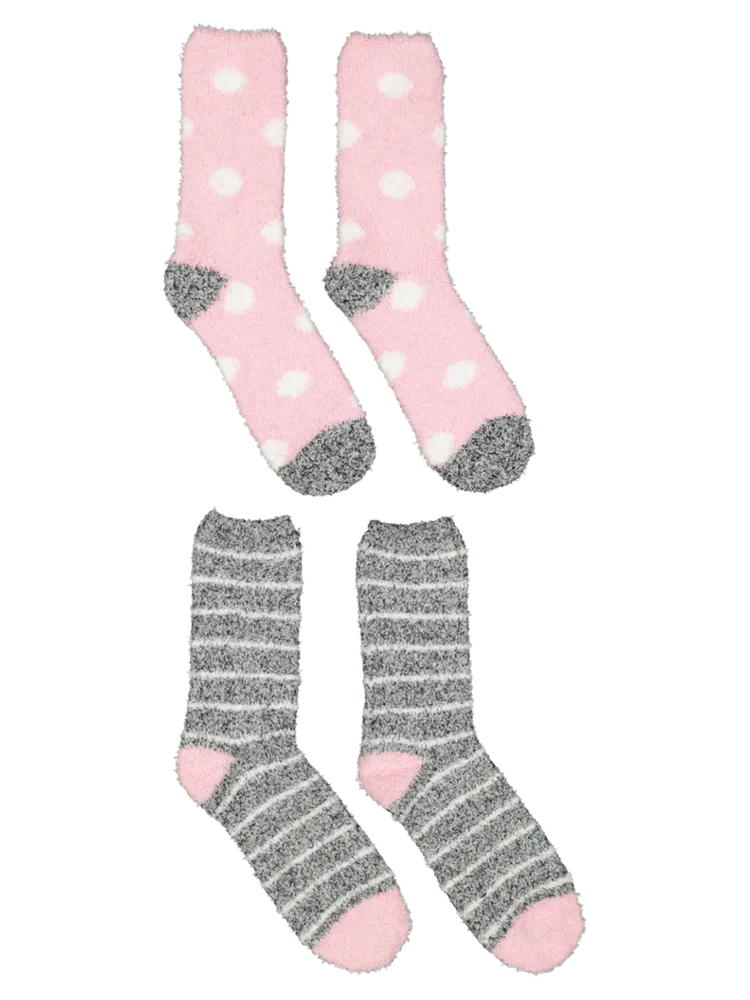 2-Pack Fluffy Crew Socks