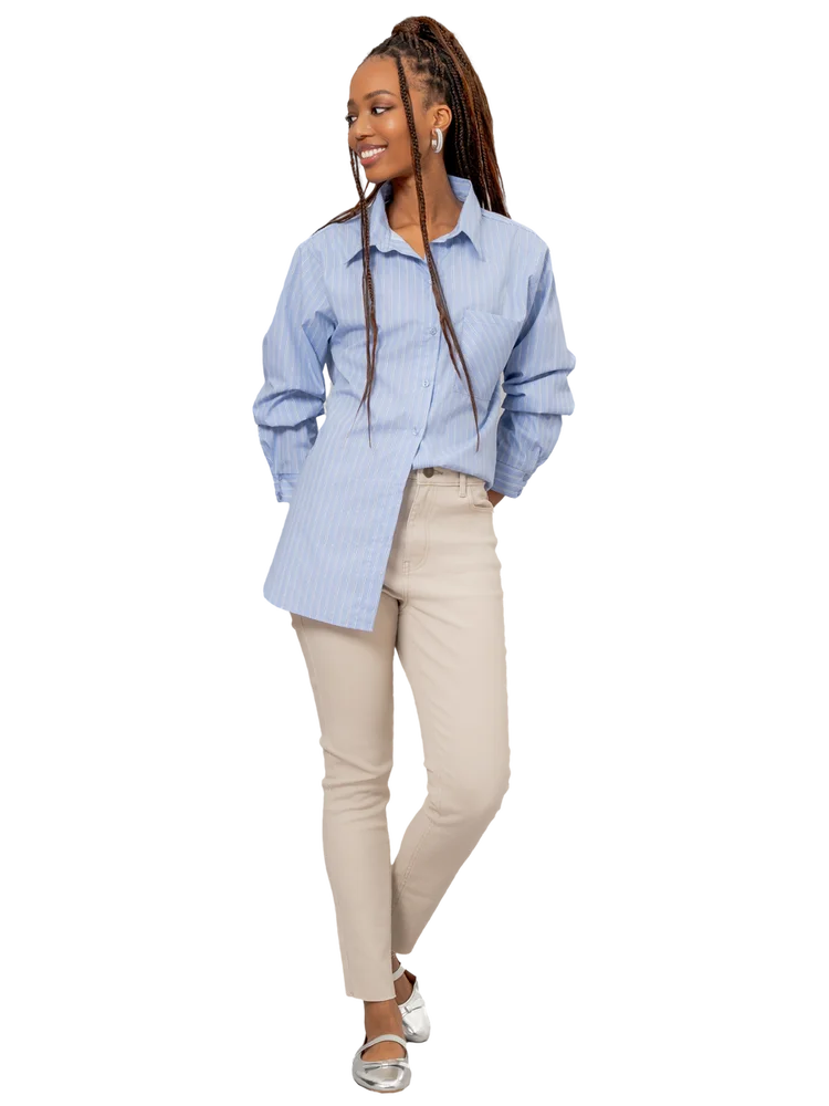 Stripe Print Boyfriend Shirt