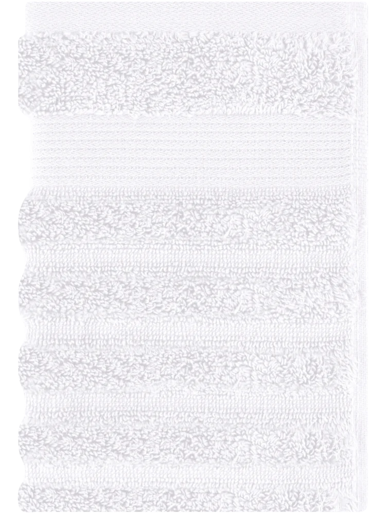 White Ripple Zero Twist Long Face Cloth