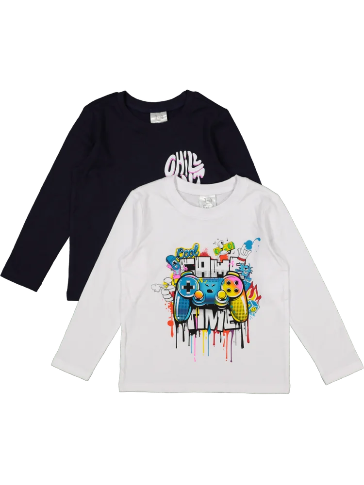 Printed 2 Pack Long Sleeve T-Shirts