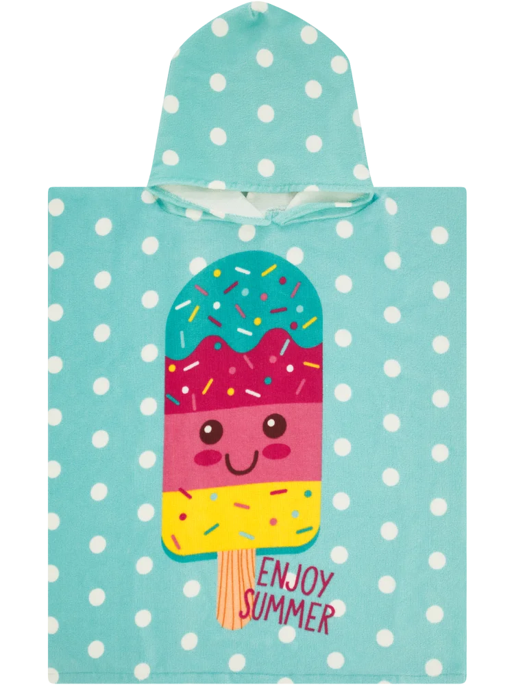 Ice Cream Kids Hooded Beach Towel