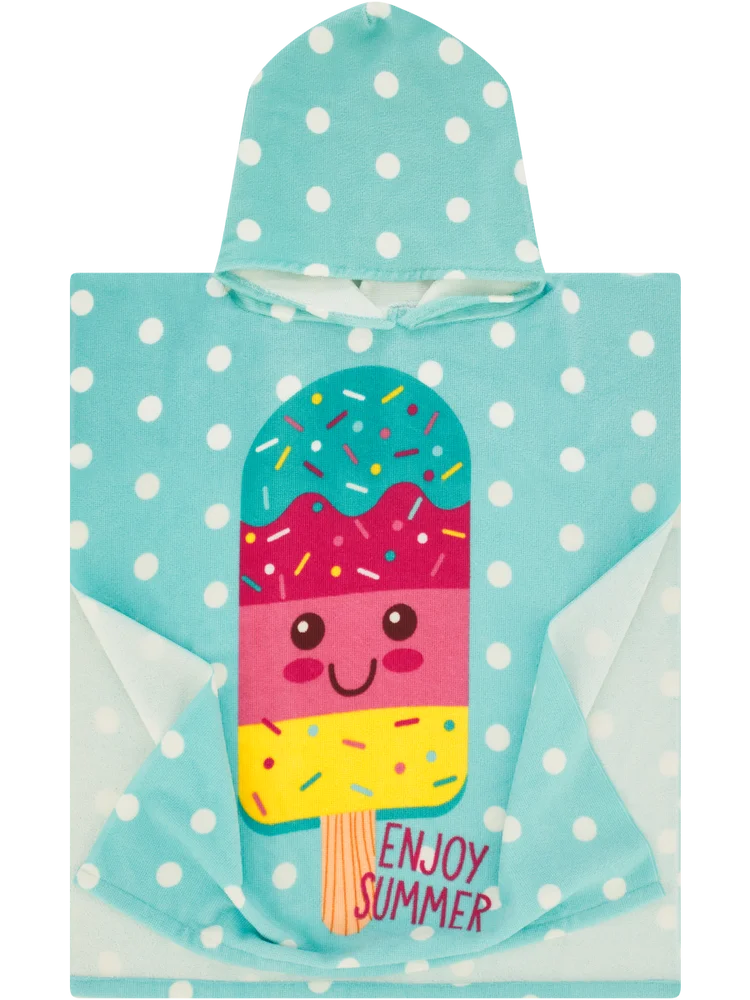 Ice Cream Kids Hooded Beach Towel (1)