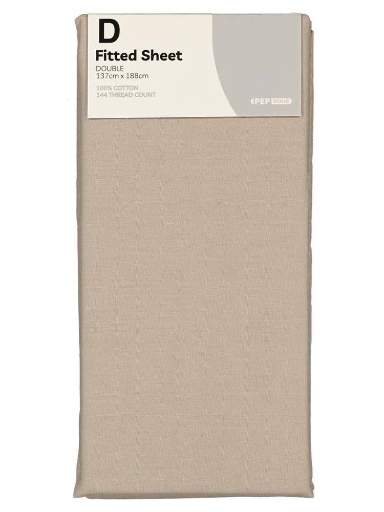 Double Bed Natural Cotton Fitted Sheet