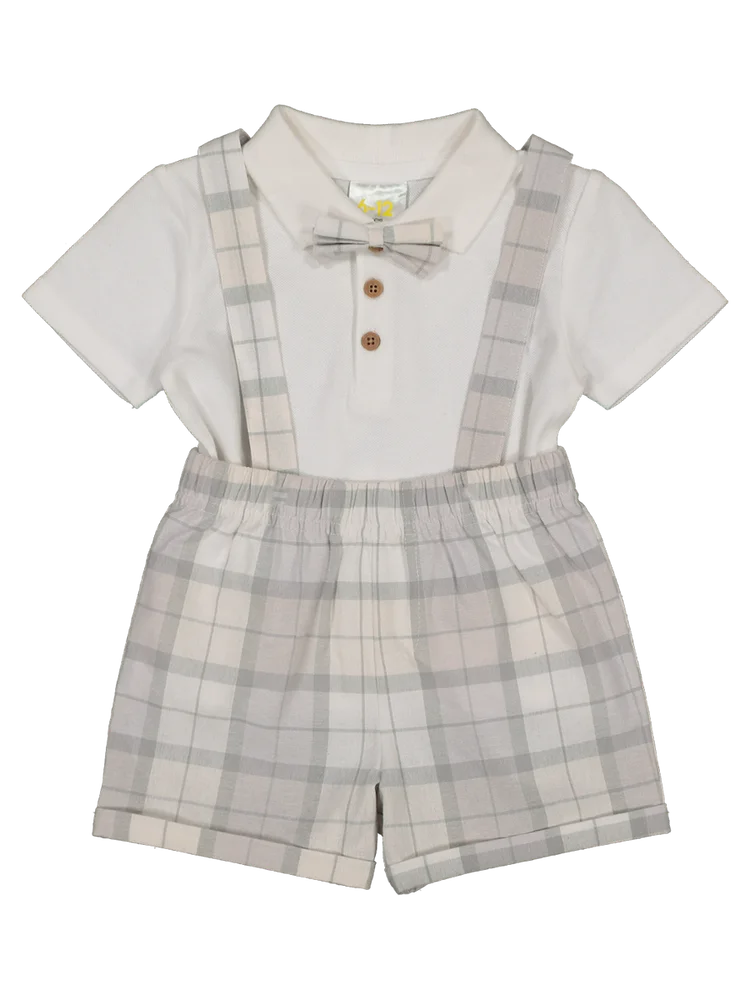 Dungaree With Golfer Shirt Set