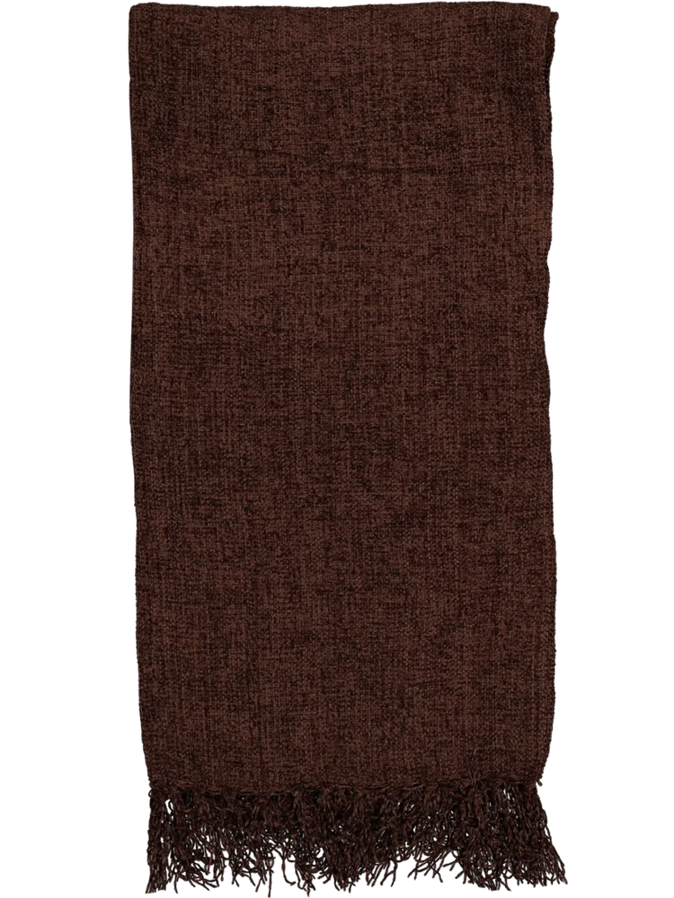Chenille Brown Throw