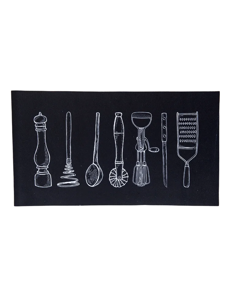 Utensil Printed Kitchen Mat
