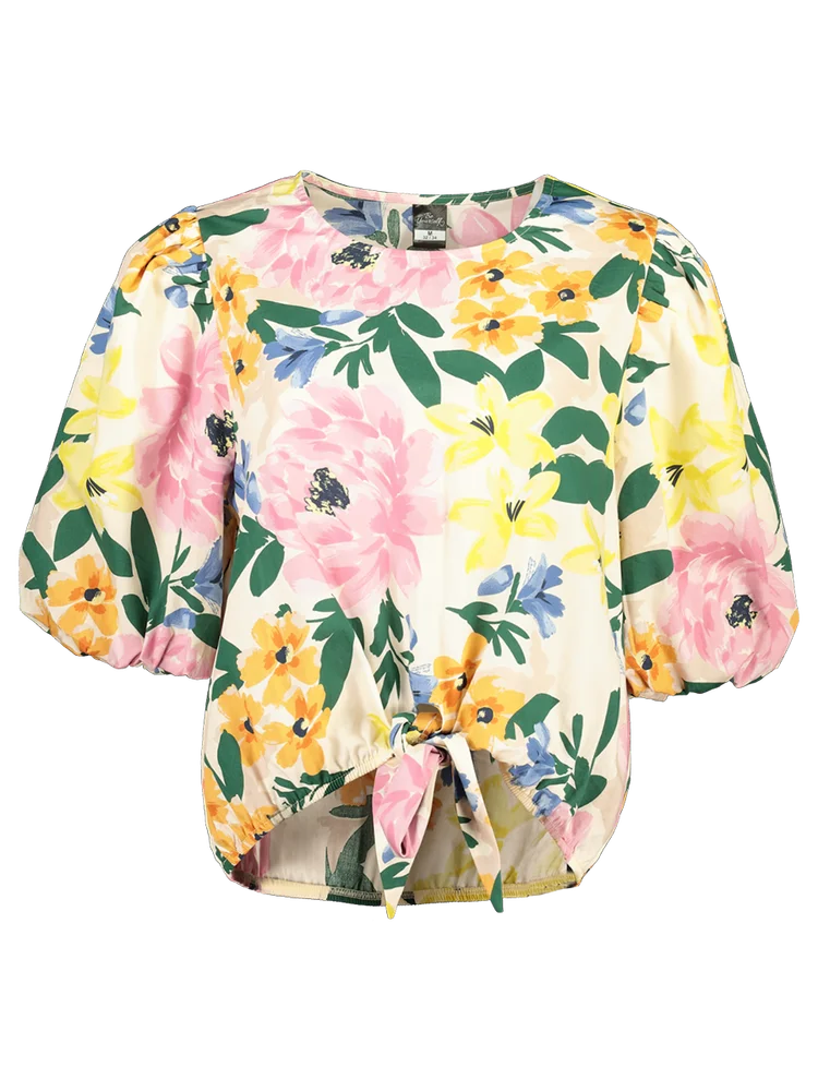 Woven Floral Print Blouse