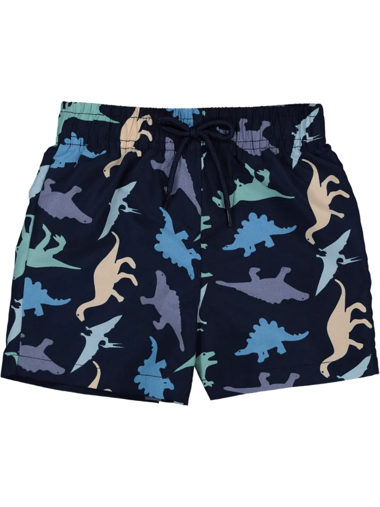 Navy Dino Printed Shorts