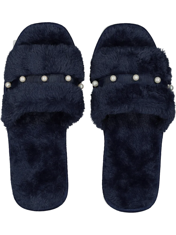 Navy Soft Open Toe Slipper