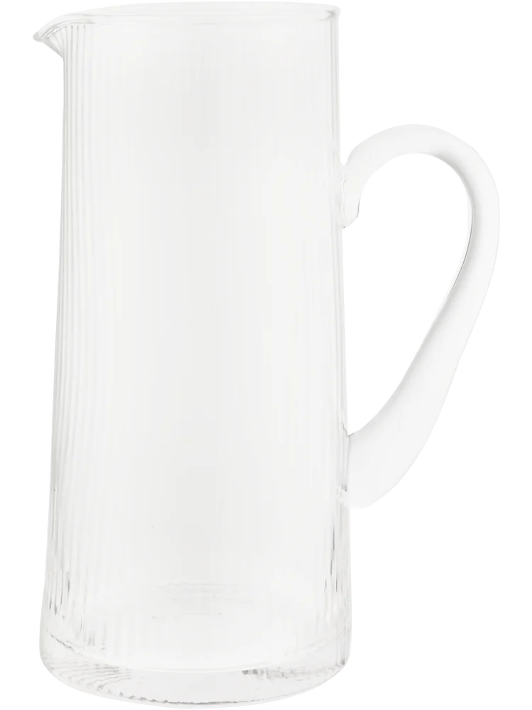 Tall Ribbed Glass Jug 2 Litre