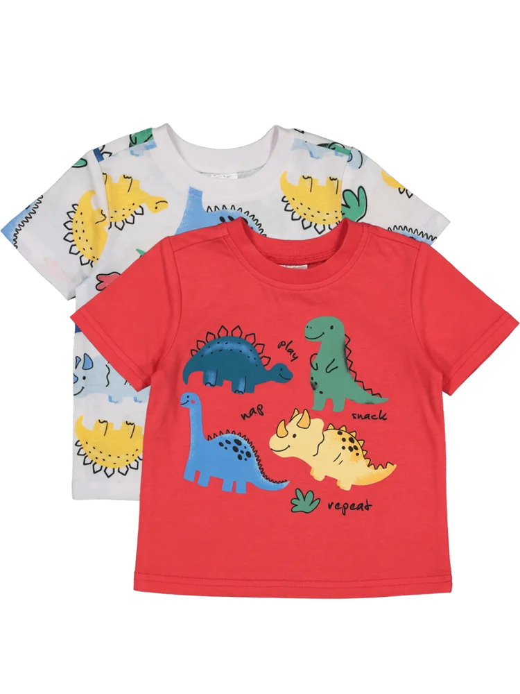 Dino Printed 2 Pack T-Shirts