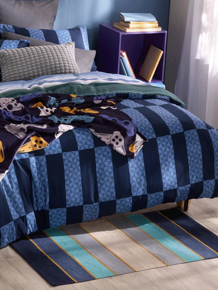 Medium Boys Blue Stripe Rug