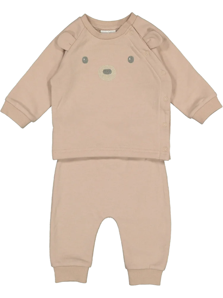 Long Sleeve Top And Pants Brown 2 Piece Set