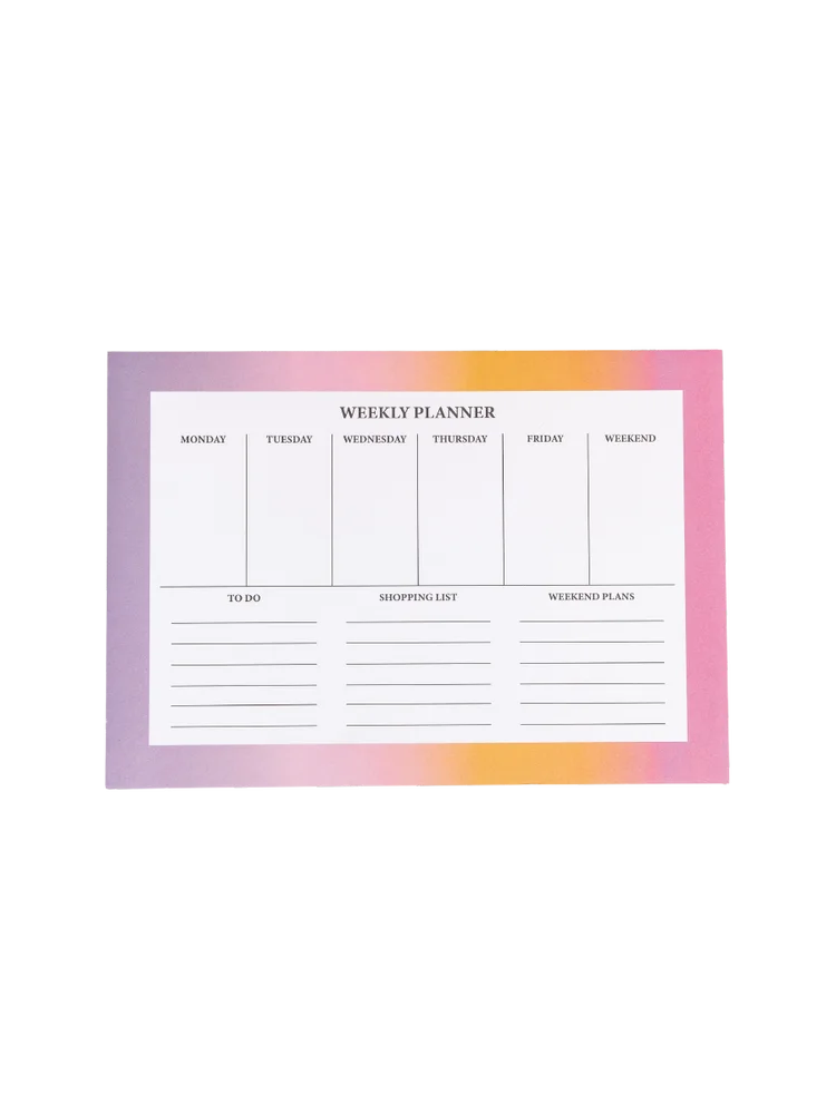 Rainbow Colour Weekly Planner