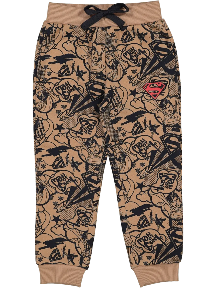 Printed Brown Superman Trackpants