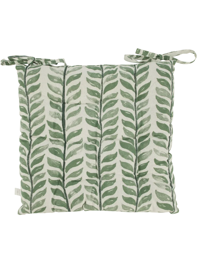 Leafy Outdoor Chair Pad With Strings
