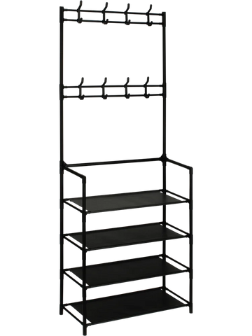 4 Tier Shoe Rack With Storage Unit