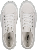 White Canvas Lace Up Sneaker (1)