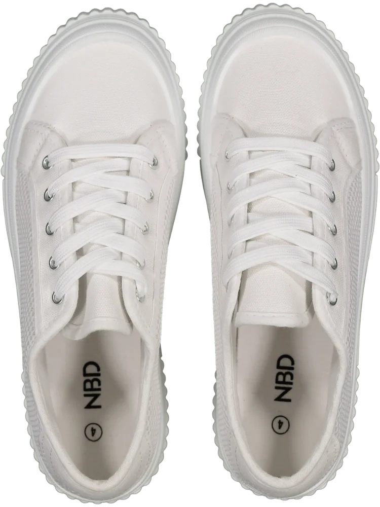 White Canvas Lace Up Sneaker (1)
