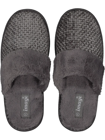 Grey Faux Fur Slipper