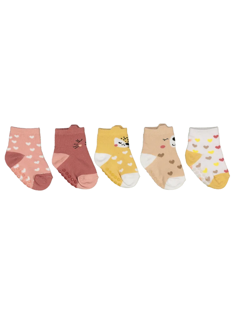 Baby Girls Animal Print 5 Pack Socks