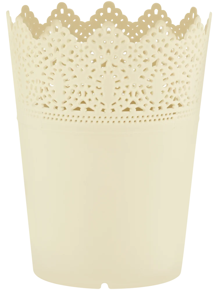 Round Vanilla Latte Crochet Planter 8x6x12cm