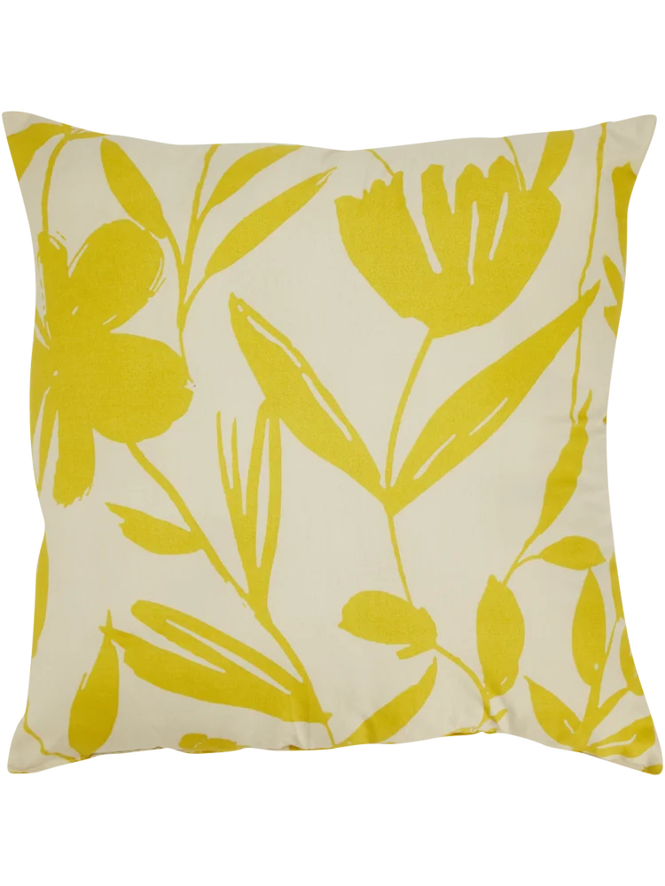 Yellow Leaf Scatter Cushion 45x45cm
