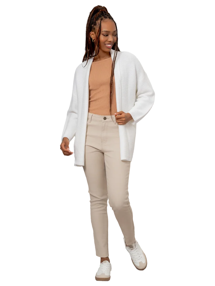 Knit White Cardigan Sweater