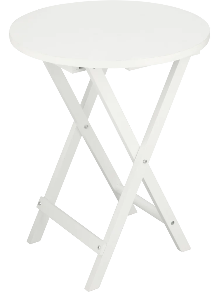 White Round Flip Table