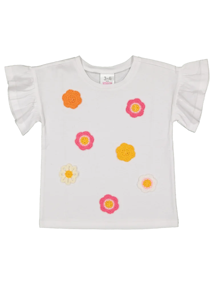 Top With Knit Flowers