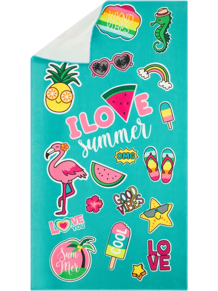 Kids I Love Summer Beach Towel