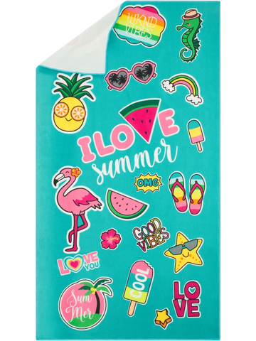 Kids I Love Summer Beach Towel