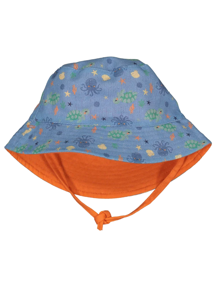 Baby Boys Reversible Bucket Hat Sea Friends