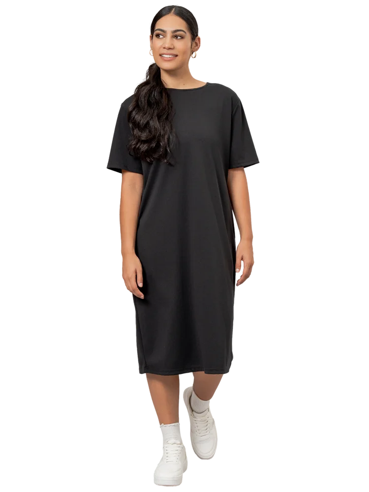 Black Midi T-Shirt Dress
