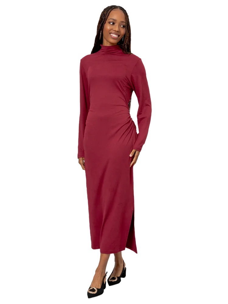 Knit Neckline Midi Dress