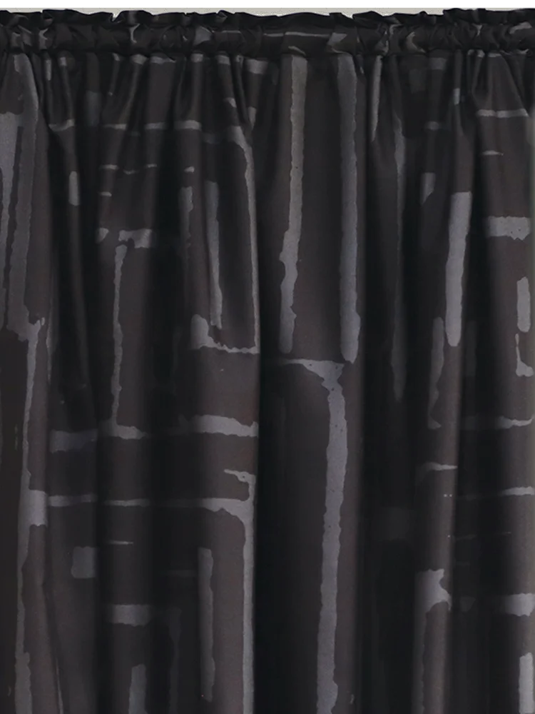 Black Fendi Unlined Microfiber Printed Curtain