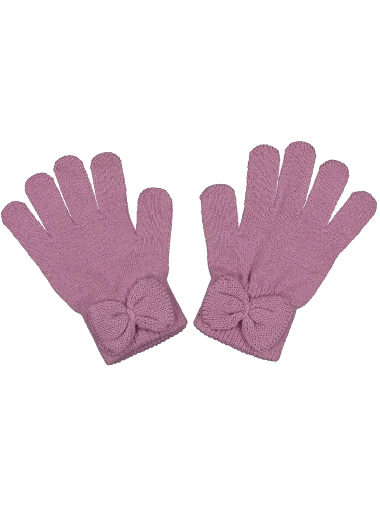 Dusty Pink Bow Gloves