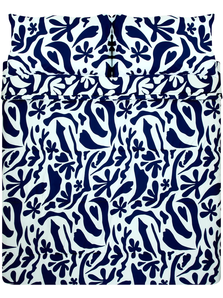 King Blue Organic Geo Comforter Set