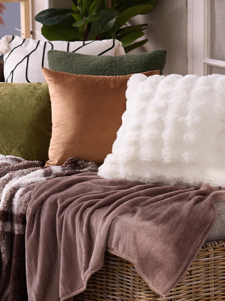 Rust Brushed Velvet Scatter Cushion 45x45cm