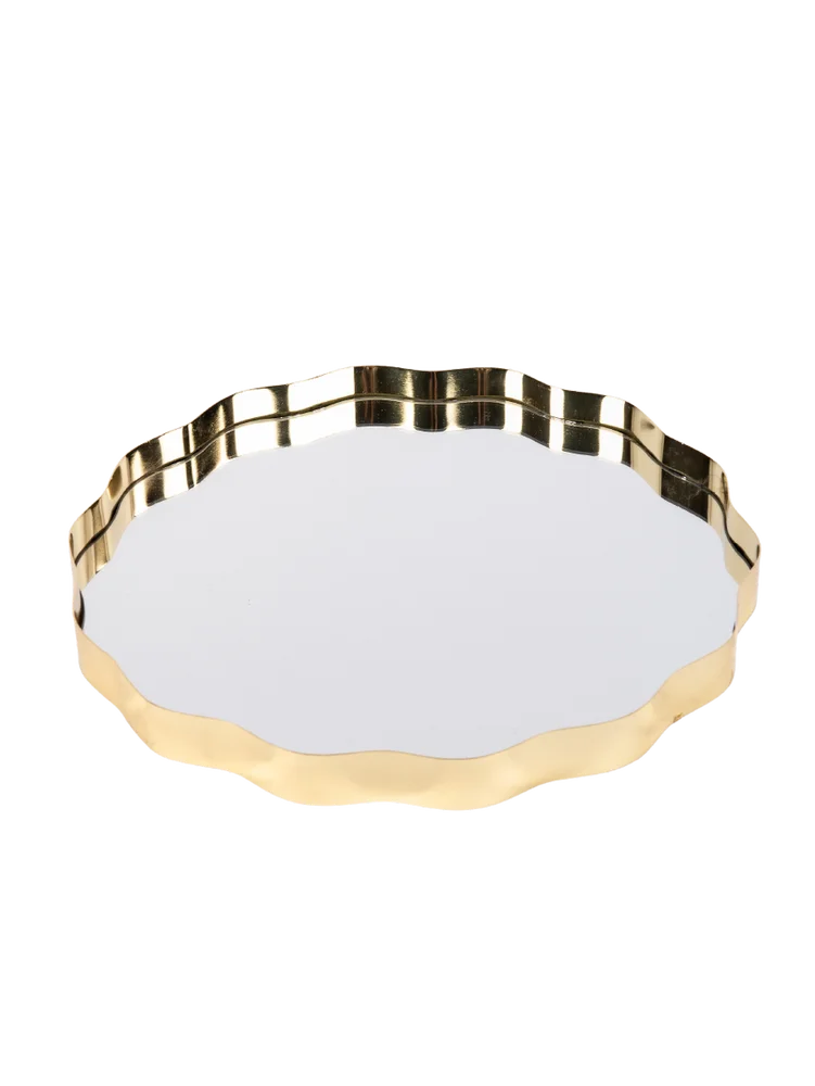 Gold Mirrored Glass Tray