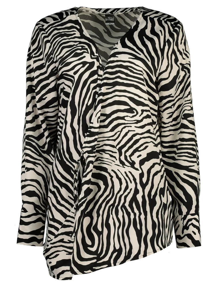 Zebra Print Smart Blouse