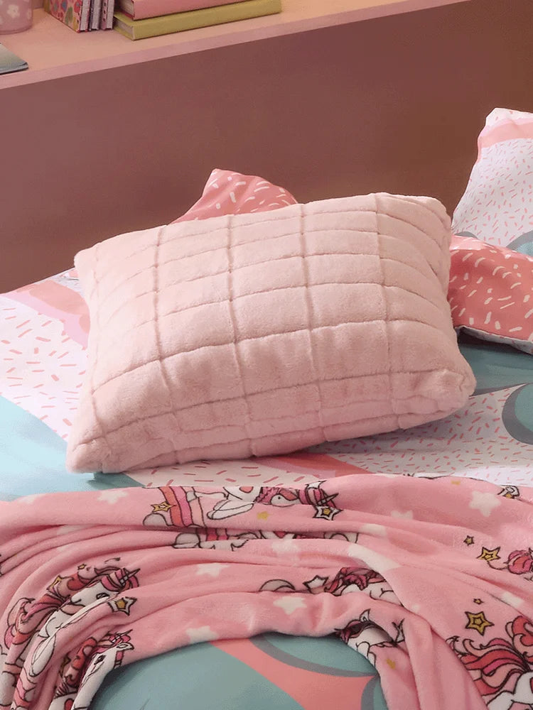 Pink Faux Fur Scatter Cushion 50x50cm